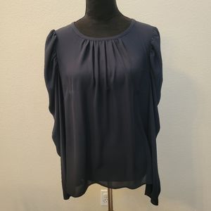 DKNY sheer long sleeve blouse size XL